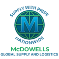 McDowells Global Supply and Logistics logo with globe emblem and Supply With Pride Nationwide text